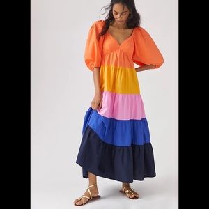 Farm Rio Tiered Colorblock Maxi NWT